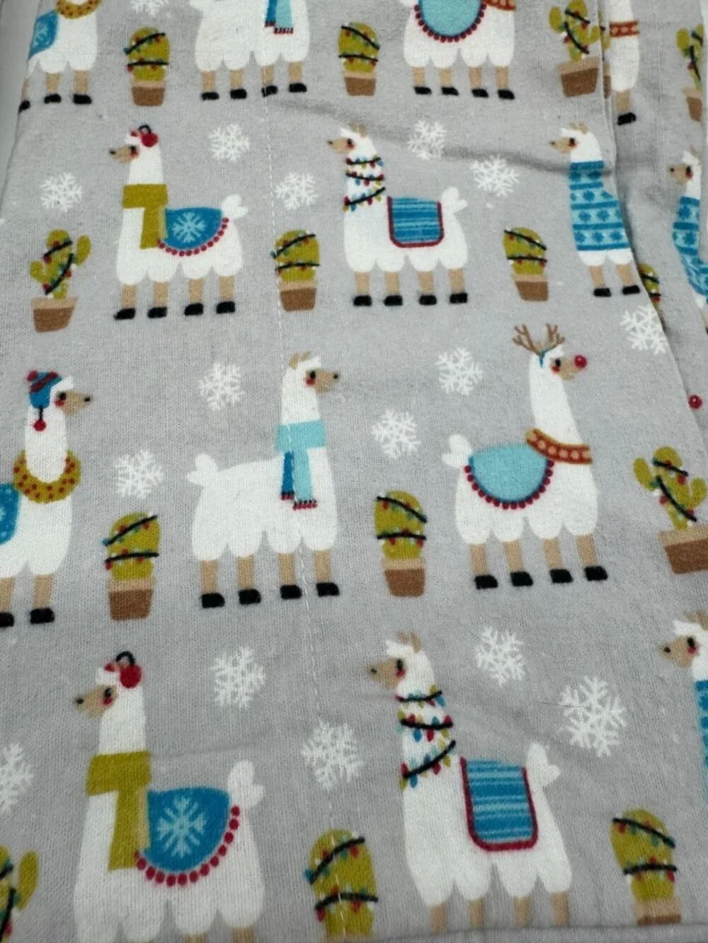 North Pole Trading Co. Llama Cactus Print Queen Flannel Sheet Set